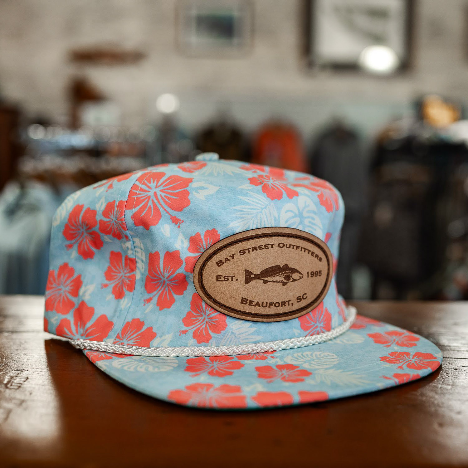 Hawaiin Sky Redfish Leather Patch Hat