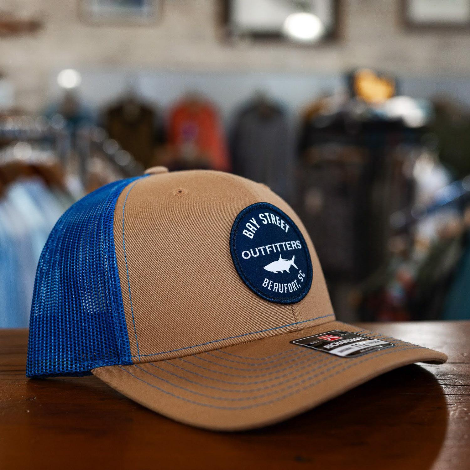 Split Biscuit and True Blue Tarpon Patch Trucker Hat