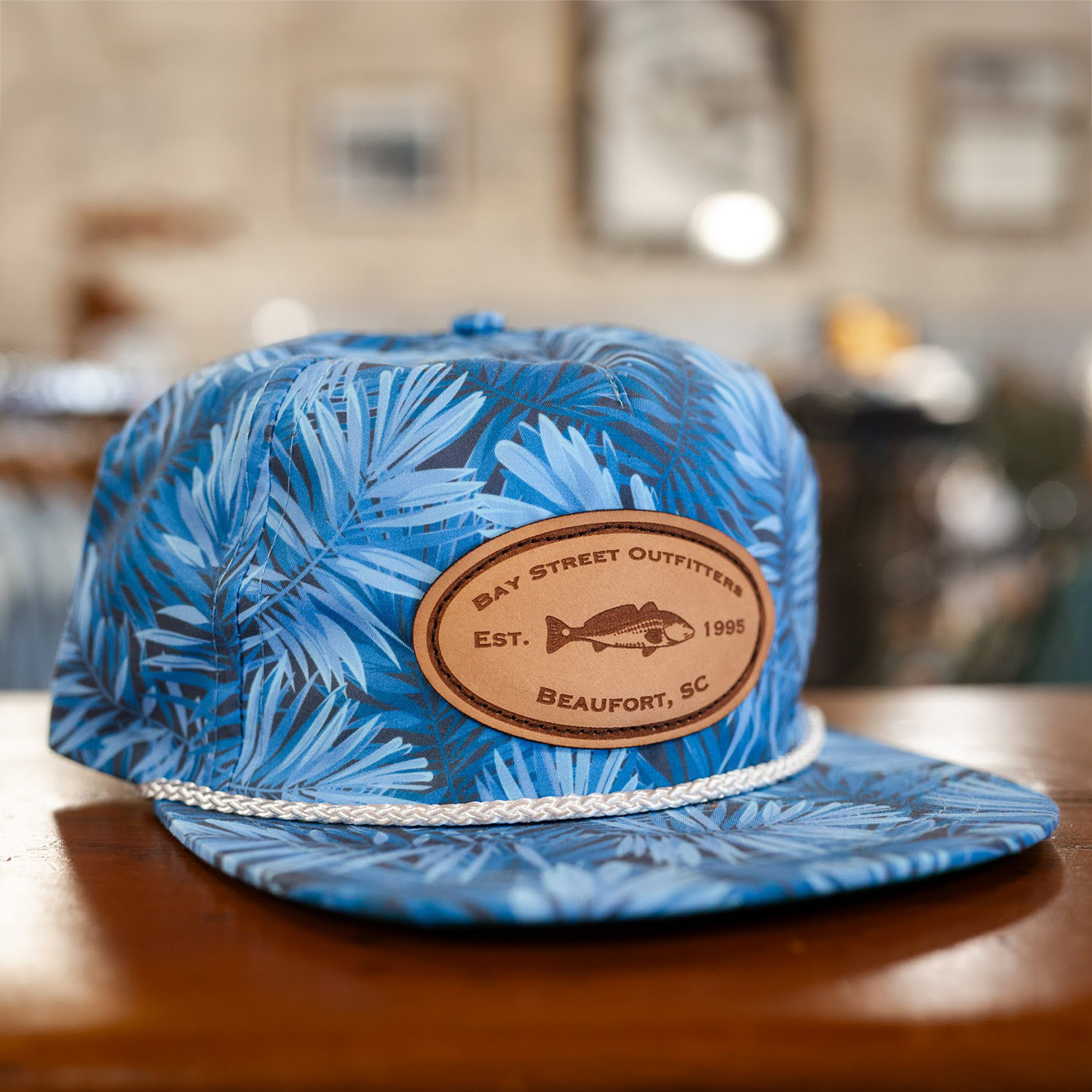 Blue Hawaiian Redfish Leather Patch Hat