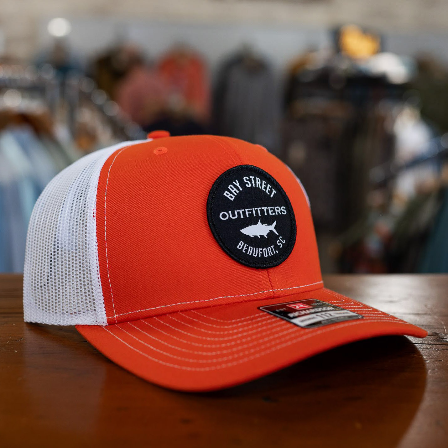 Split Orange White Tarpon Patch Trucker Hat