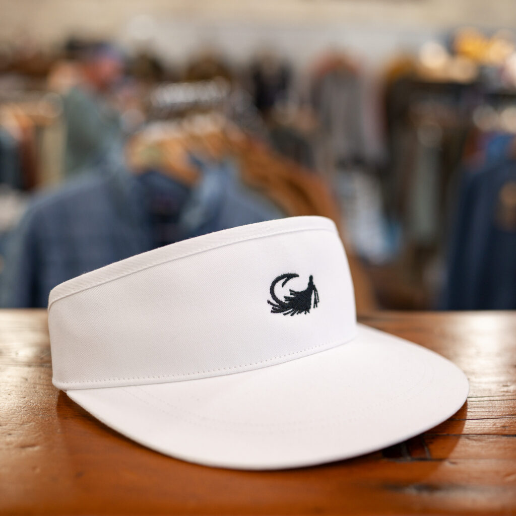 Solid White Visor w/ Embroidered Fly OSFM