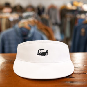 Solid White Visor w/ Embroidered Fly OSFM